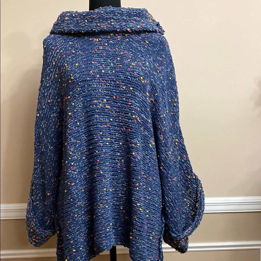 POL Women's Blue Speckled Sweater Small EUC